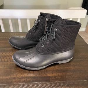 Sperry Boot. Saltwater Rope Black Size 10